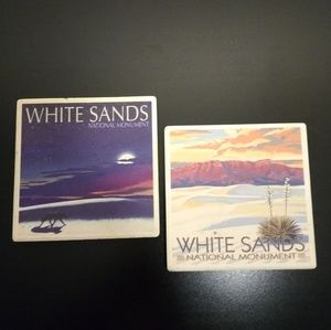 Two Ceramic Coasters from White Sands New Mexico